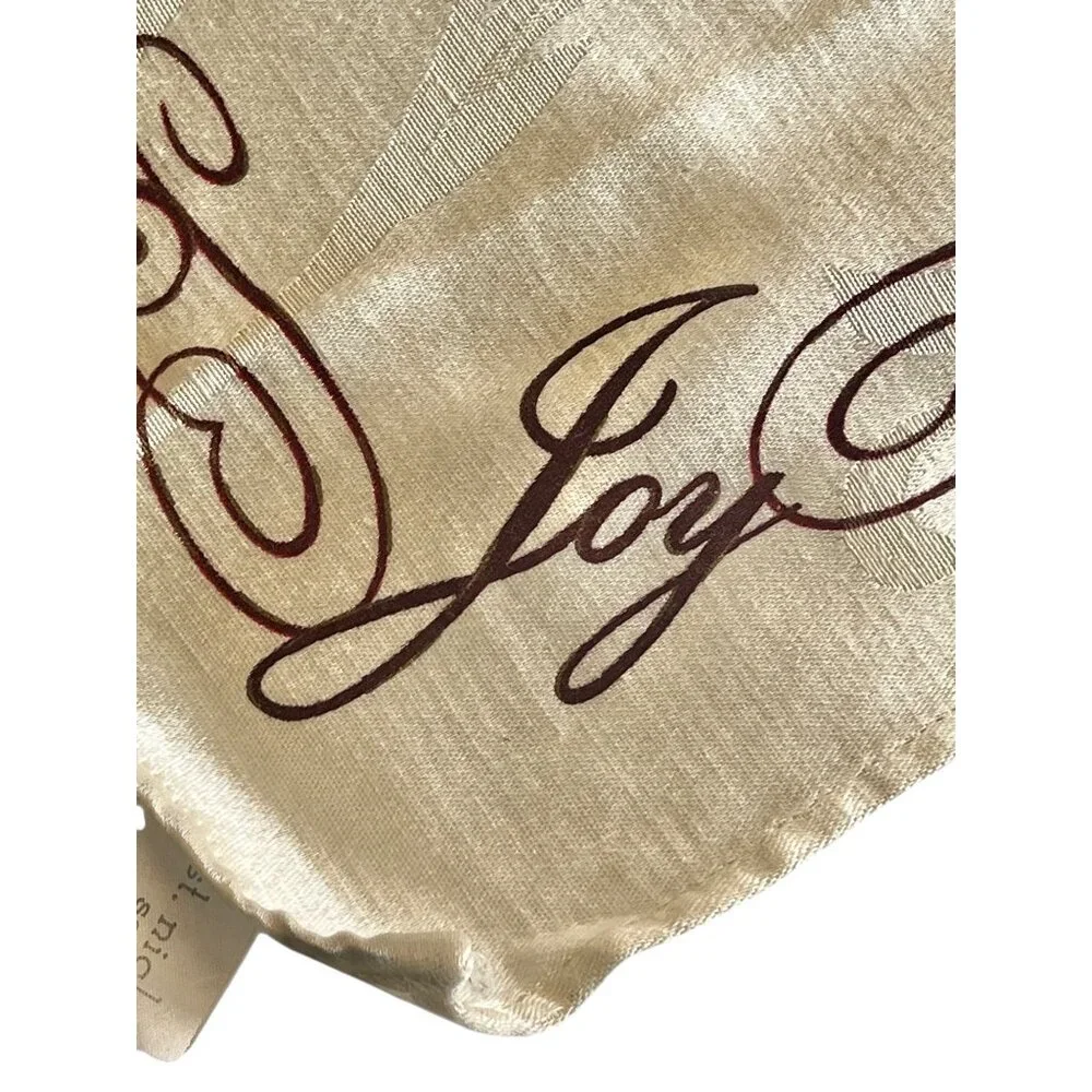 St. Nicholaus Square Christmas Tablecloth & 8 Napkins Set Cardinals Script Cream